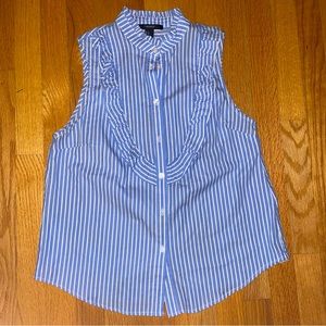 Forever 21 Women’s Size Small Blue Ruffle Tank Top